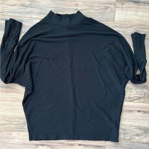 BP Dolman Sleeve Ribbed Top with mock neck in black